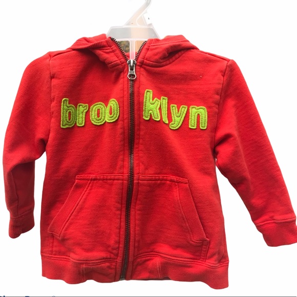 Toddler Brooklyn Red ZIP Up Hoodie size 12-18m - Picture 1 of 7